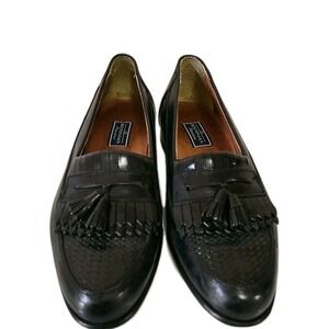 Bostonian Classics Mens Black Leather Tassel Loafers 10.5 M Dress Shoes Slip On